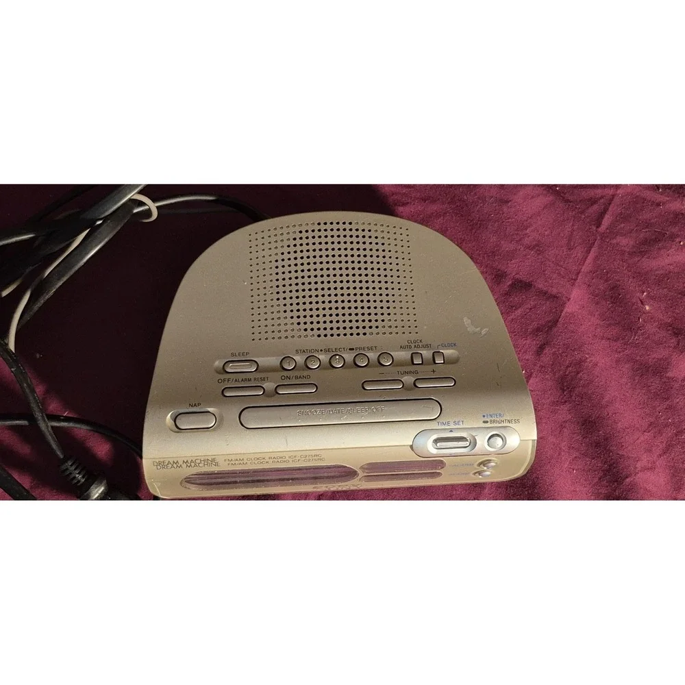 Sony Dream Machine Clock Radio AM/FM Alarm  Vintage Beige‎ + AM Antenna